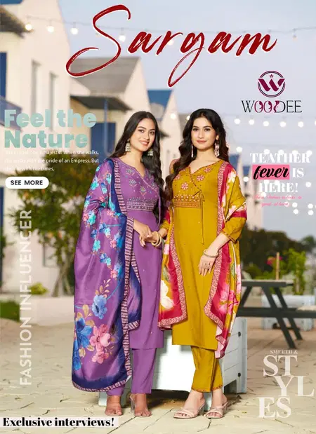 Sargam By Woodee Premium Rayon Kurti With Bottom Dupatta Wholesale Online